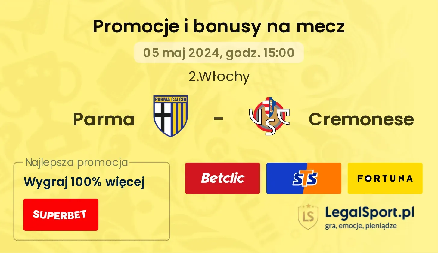 Parma - Cremonese promocje bonusy na mecz