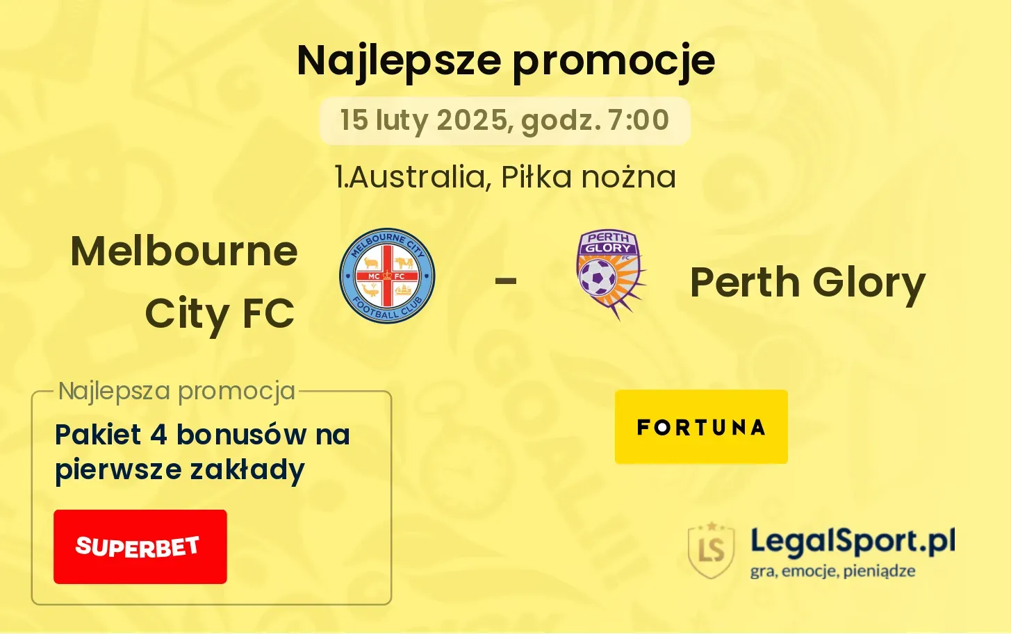 Melbourne City FC - Perth Glory promocje u bukmacherów