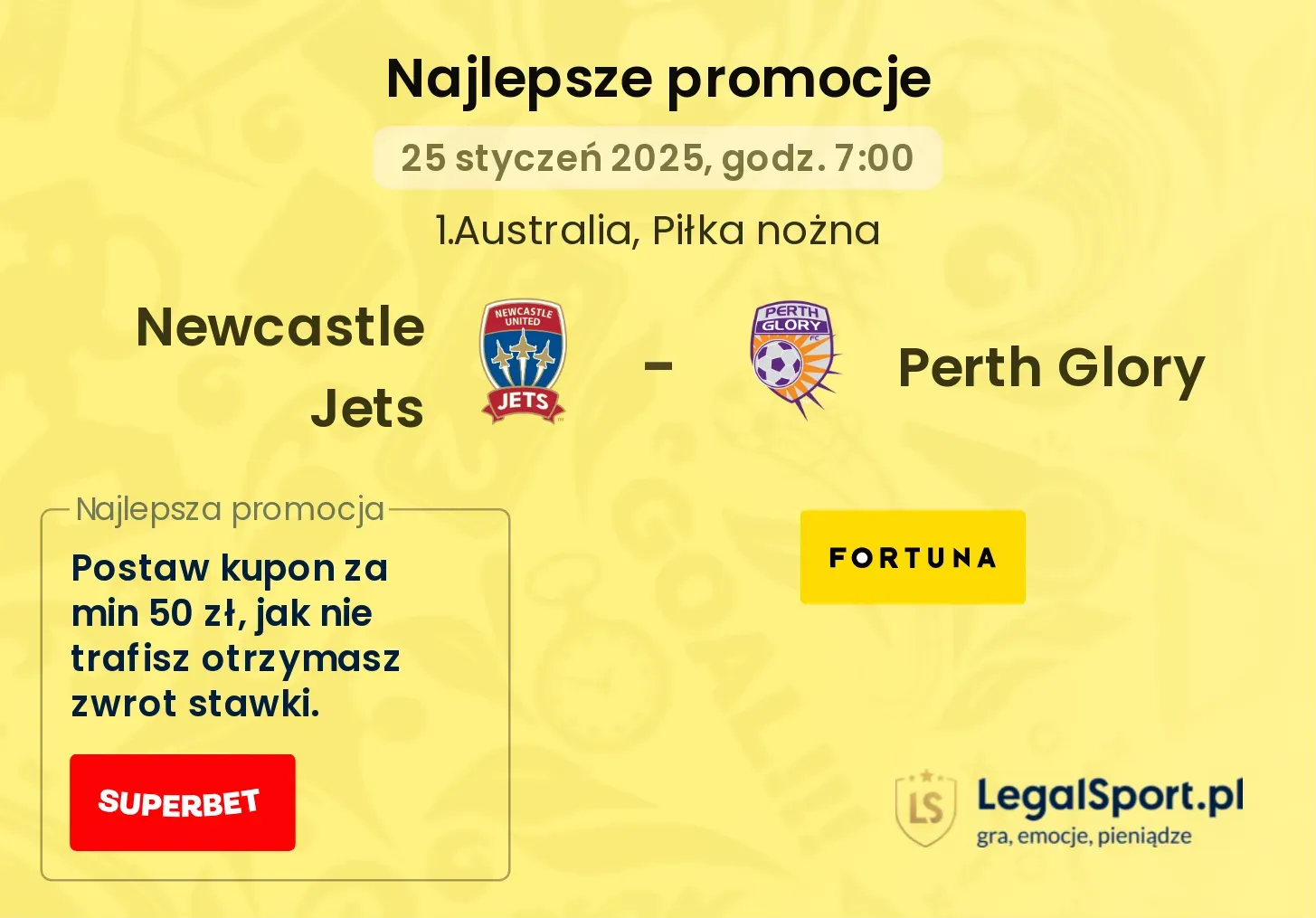 Newcastle Jets - Perth Glory promocje u bukmacherów