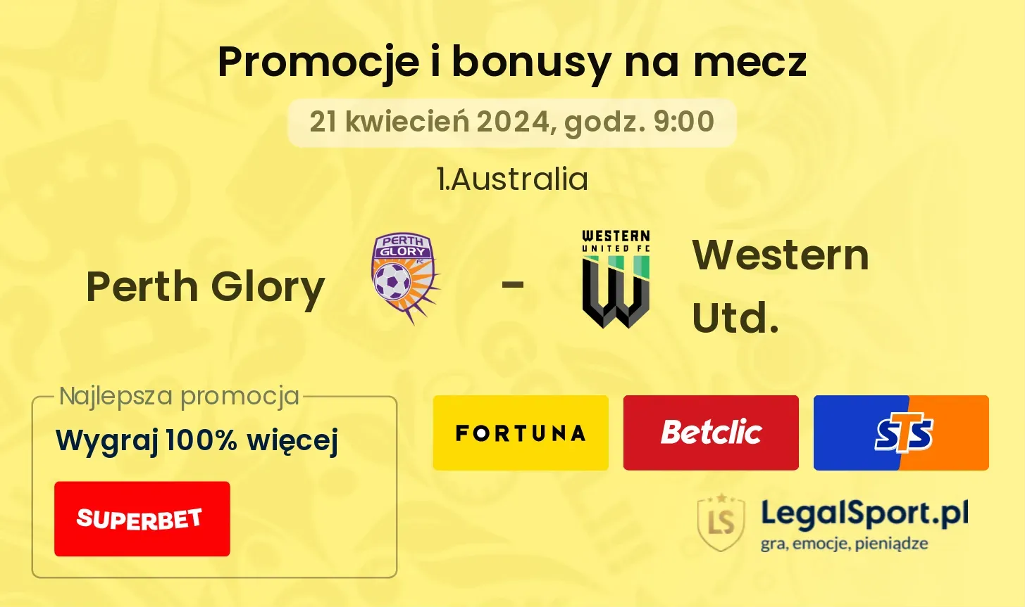 Perth Glory - Western Utd. promocje bonusy na mecz