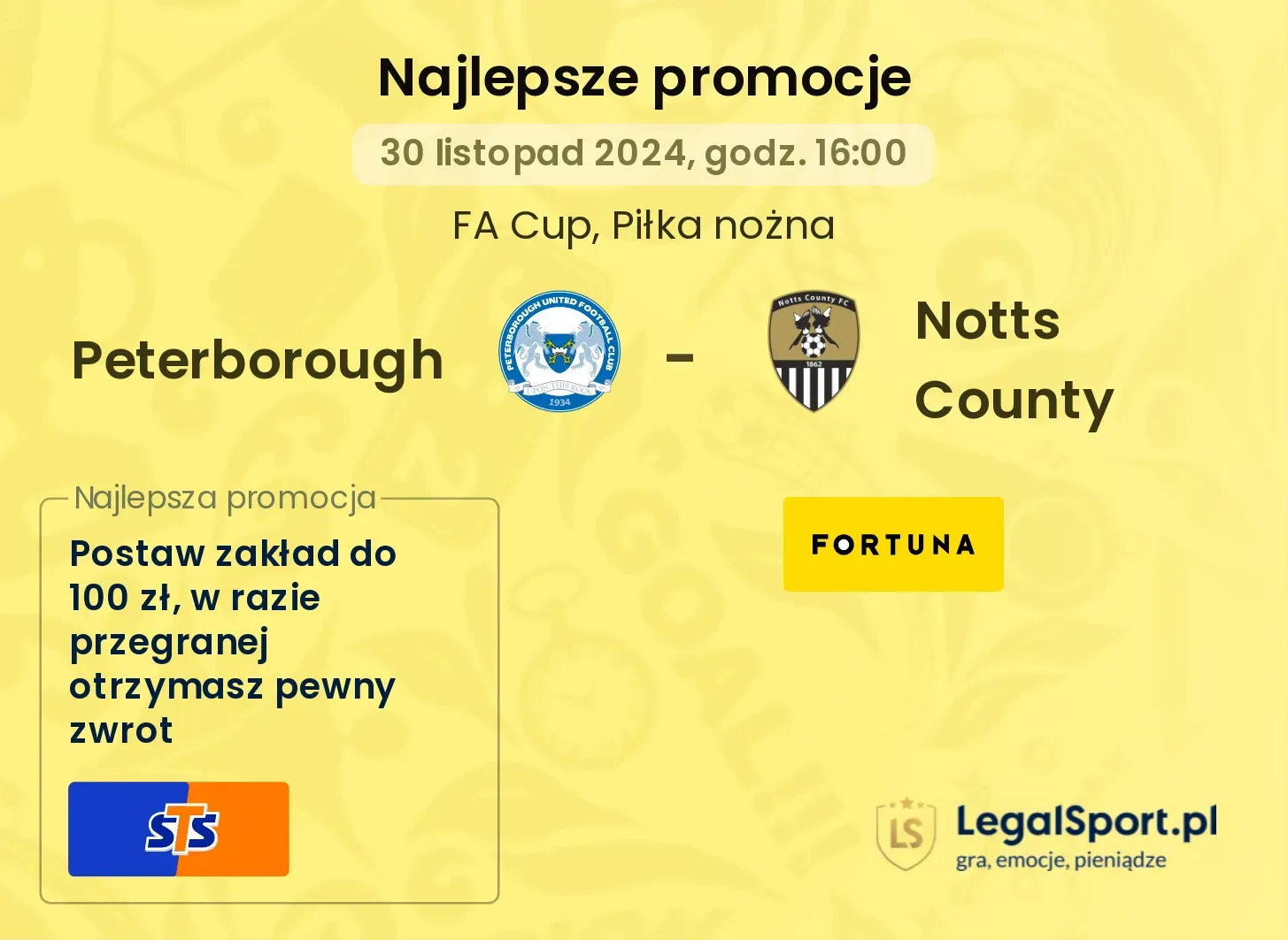 Peterborough - Notts County promocje u bukmacherów