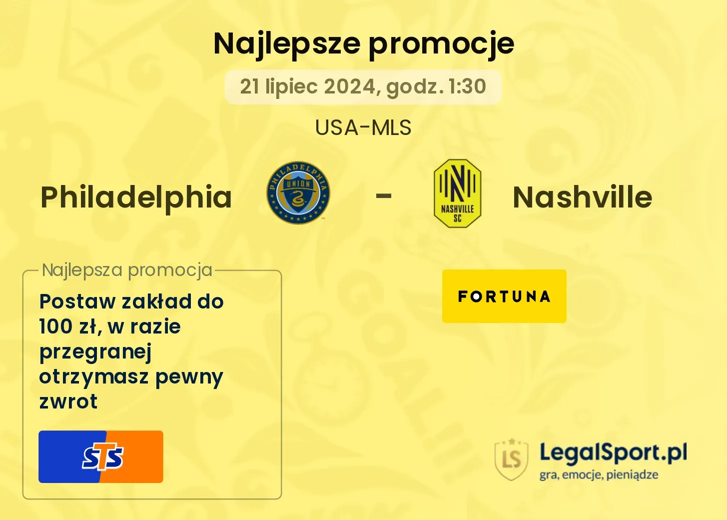 Philadelphia - Nashville promocje u bukmacherów