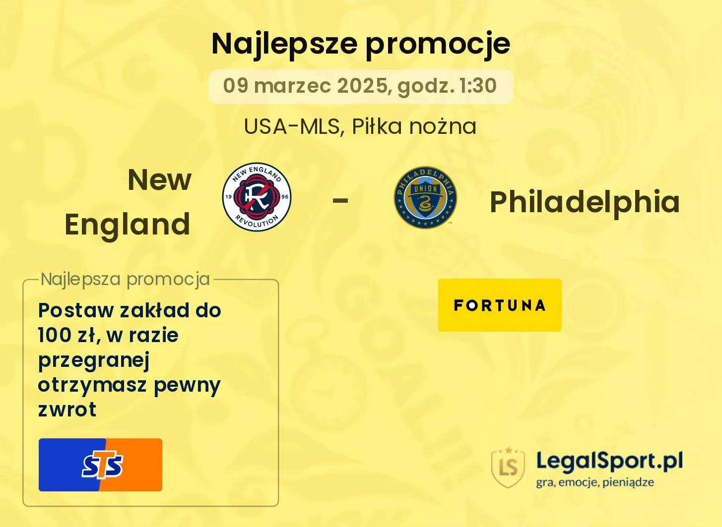 New England - Philadelphia promocje u bukmacherów