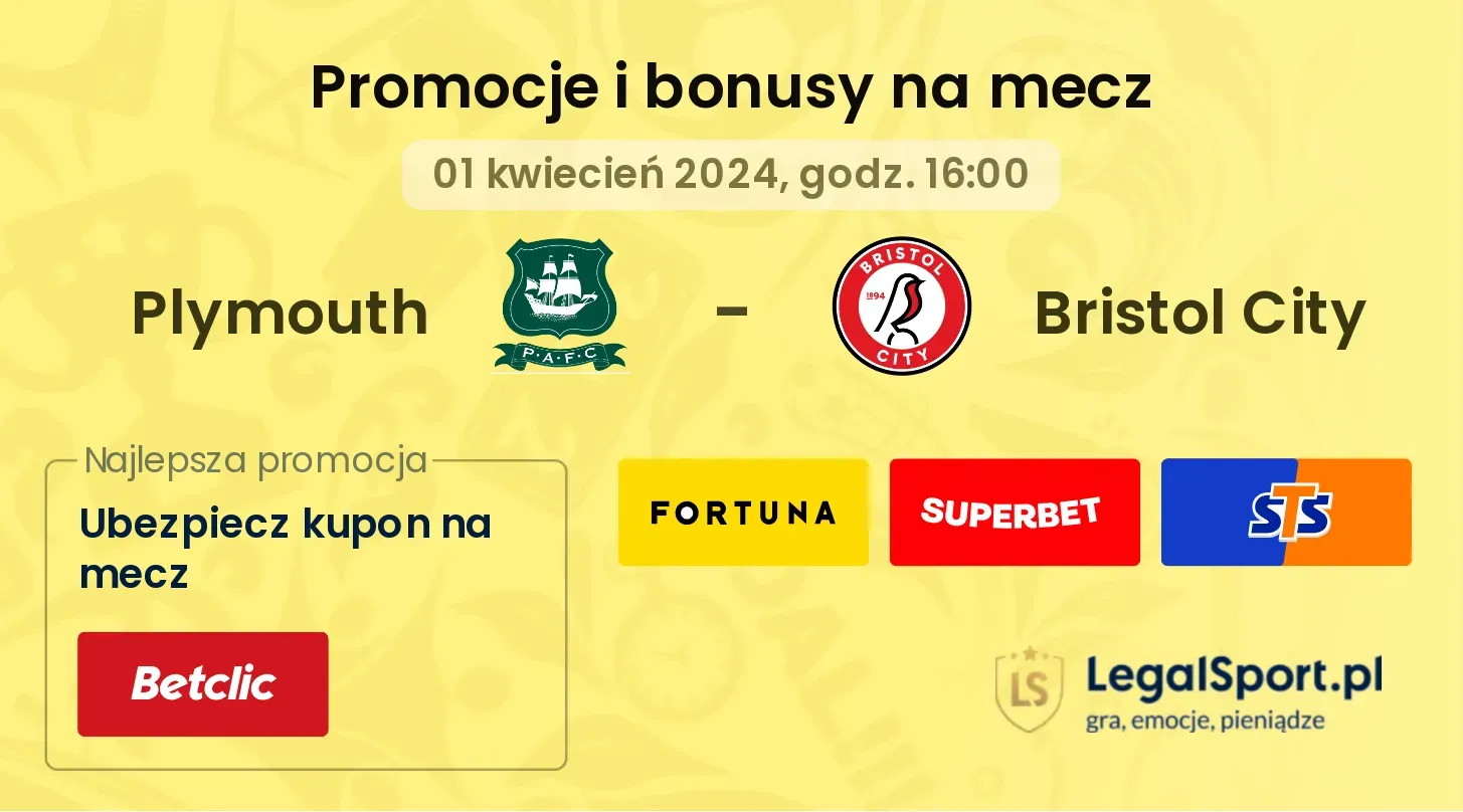 Plymouth - Bristol City promocje bonusy na mecz