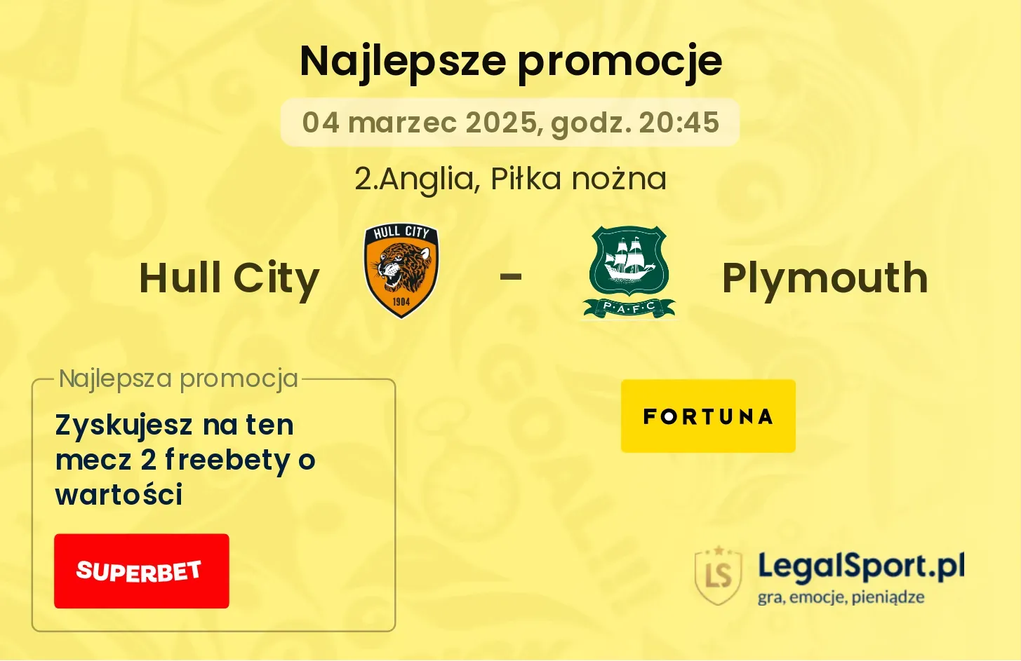 Hull City - Plymouth promocje u bukmacherów