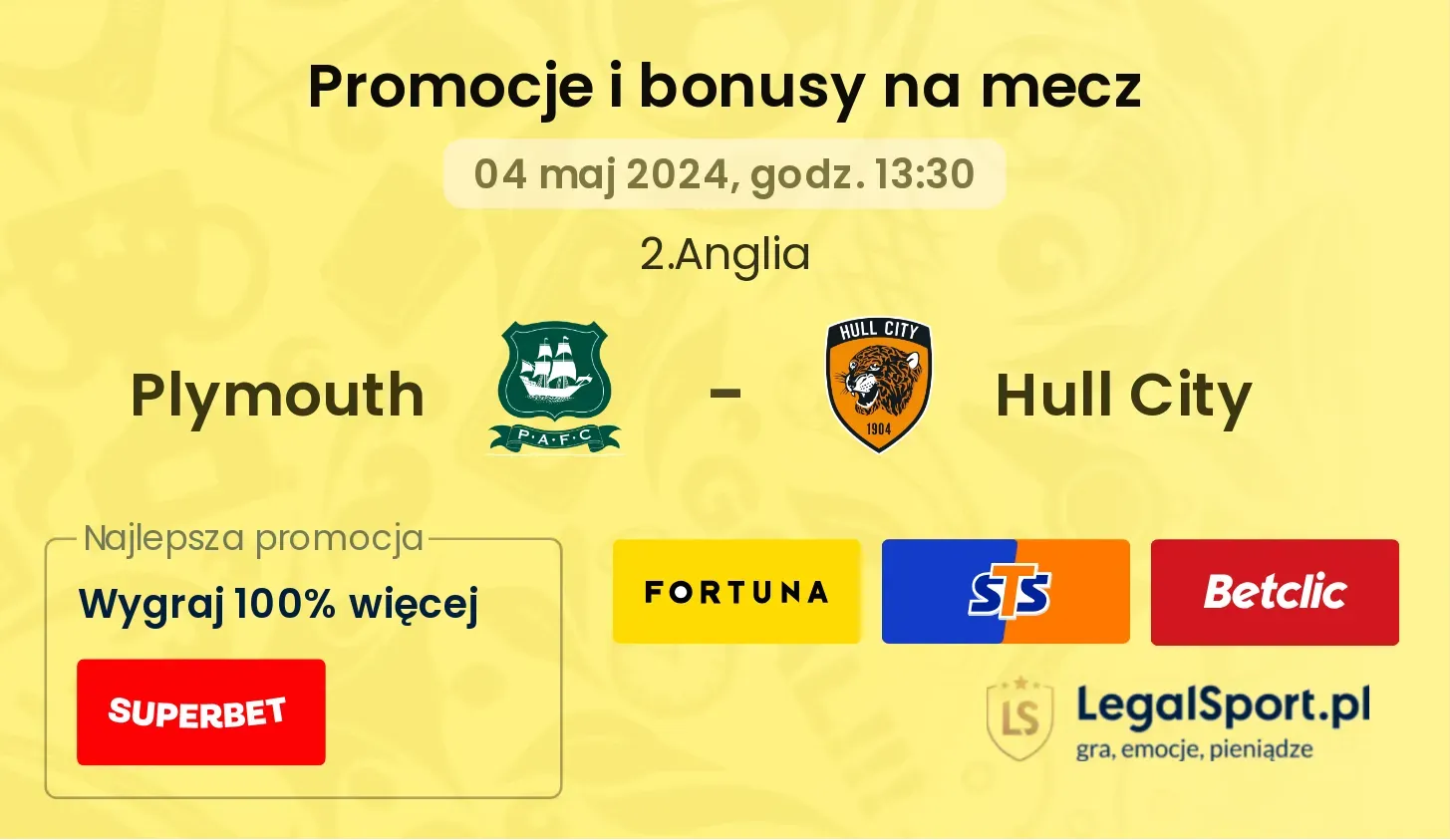 Plymouth - Hull City promocje bonusy na mecz