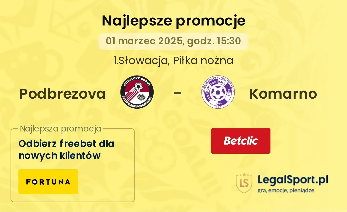 Podbrezova - Komarno promocje bukmacherskie