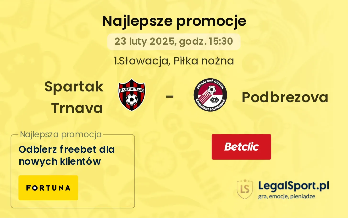 Spartak Trnava - Podbrezova promocje bukmacherskie
