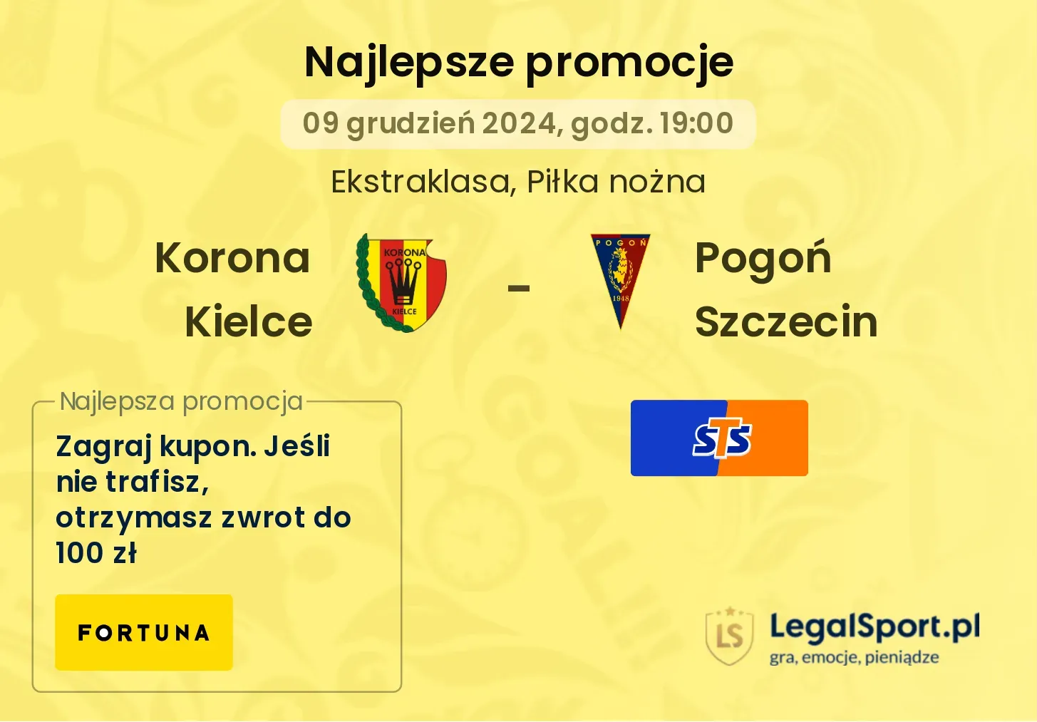 Korona Kielce - Pogoń Szczecin promocje u bukmacherów