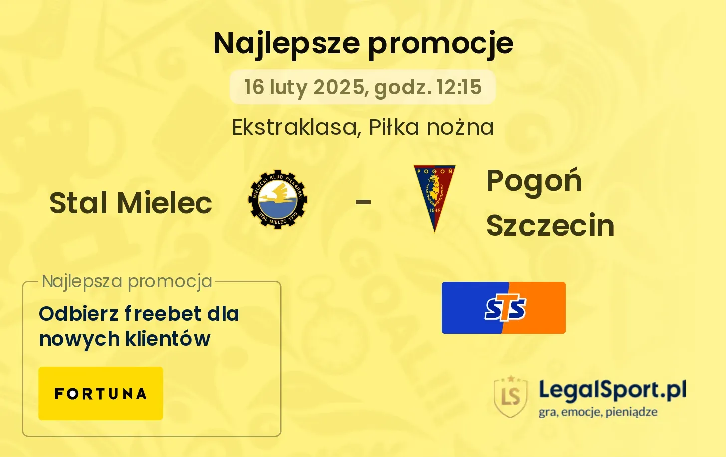 Stal Mielec - Pogoń Szczecin promocje bukmacherskie