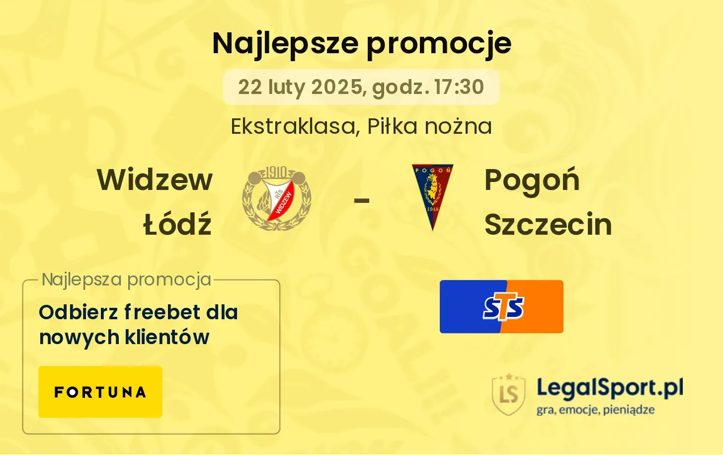 Widzew Łódź - Pogoń Szczecin promocje u bukmacherów