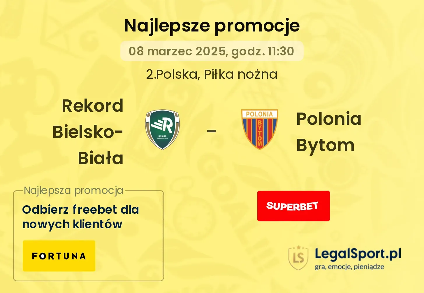 Rekord Bielsko-Biała - Polonia Bytom promocje bukmacherskie