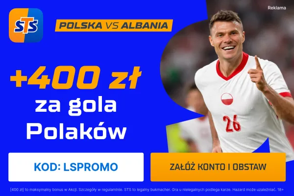 400 zł za gola Polski w meczu z Albanią od STS