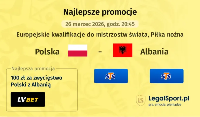 700 zł za poprawny Bet Builder na mecz Polska - Albania w STS