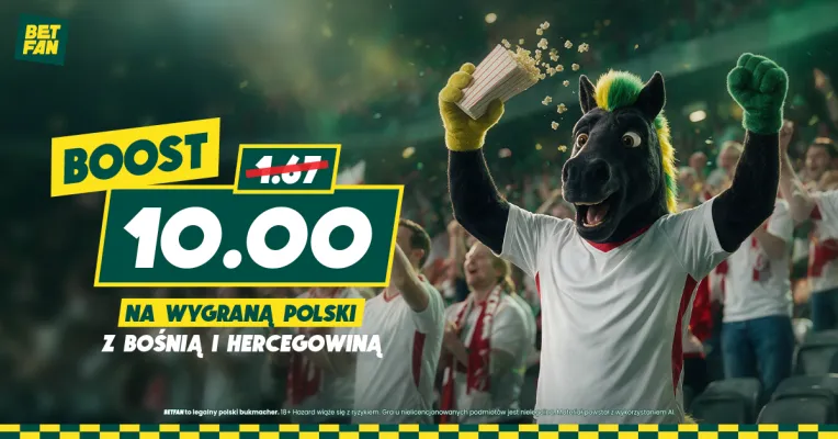 Promocja BETFAN: Kurs 10.00 na wygraną Polski z Bośnią i Hercegowiną