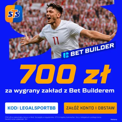 700 zł za poprawny Bet Builder na mecz Polska - Ukraina od STS