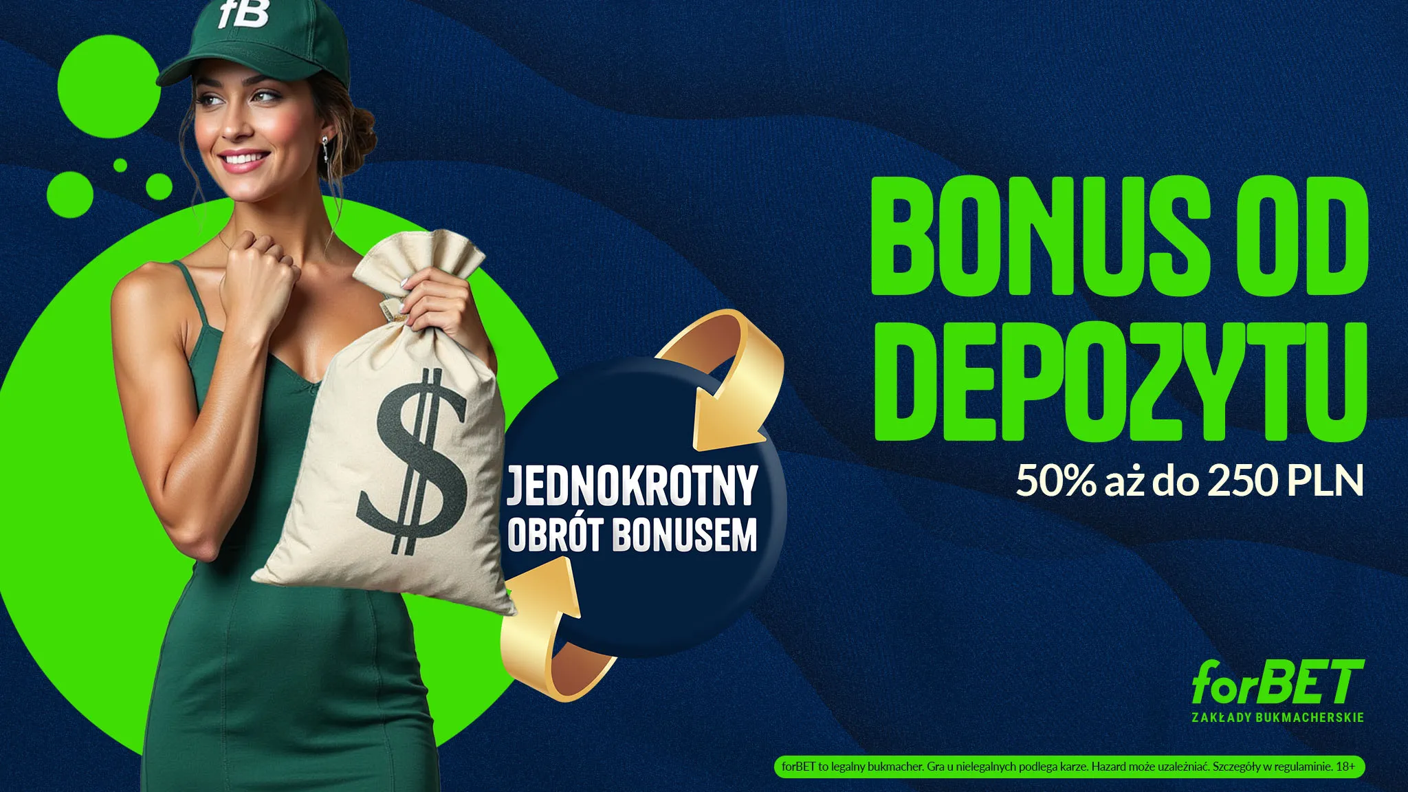 Bonus od depozytu 50% do 250 PLN w forBET