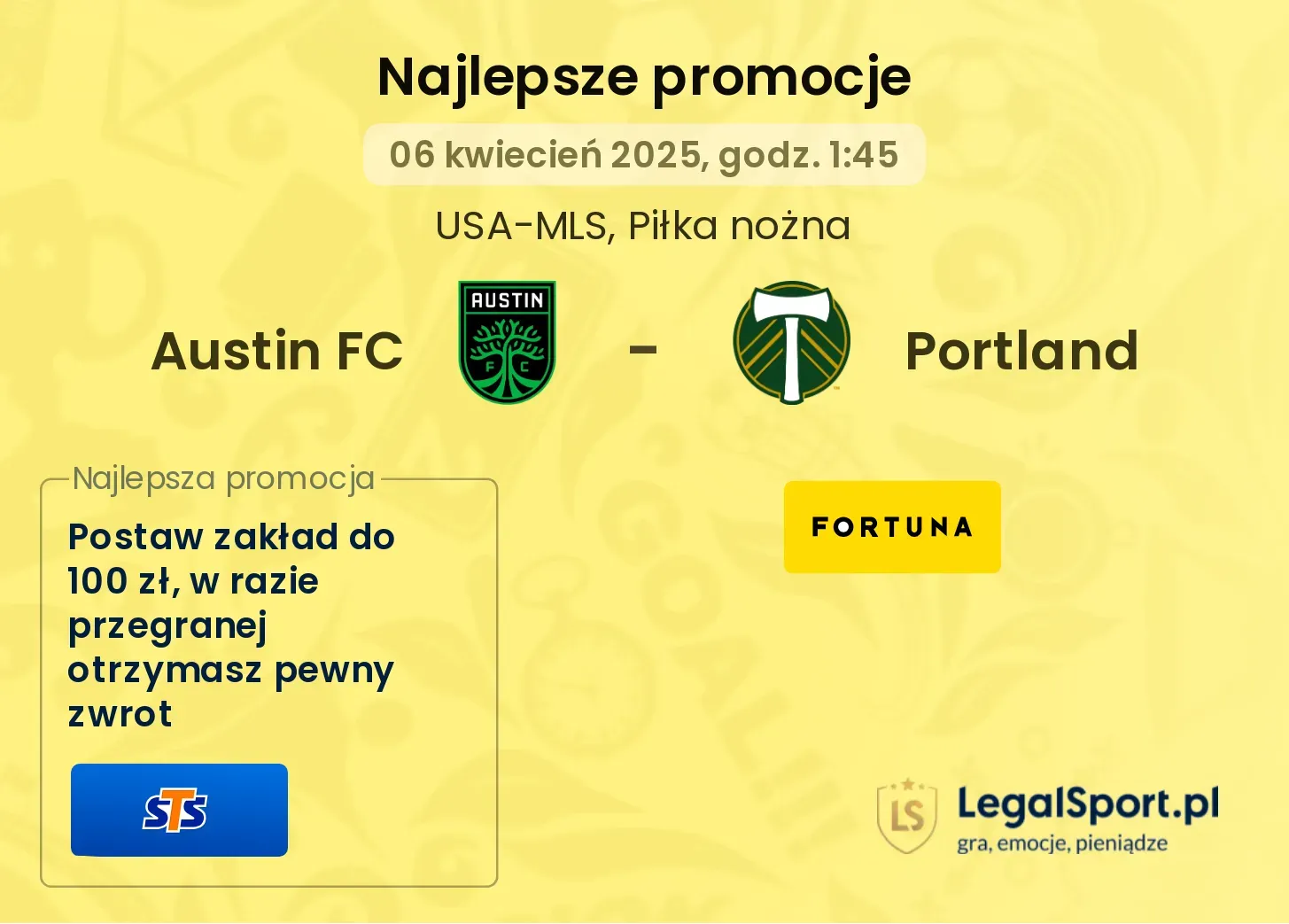 Austin FC - Portland promocje bukmacherskie