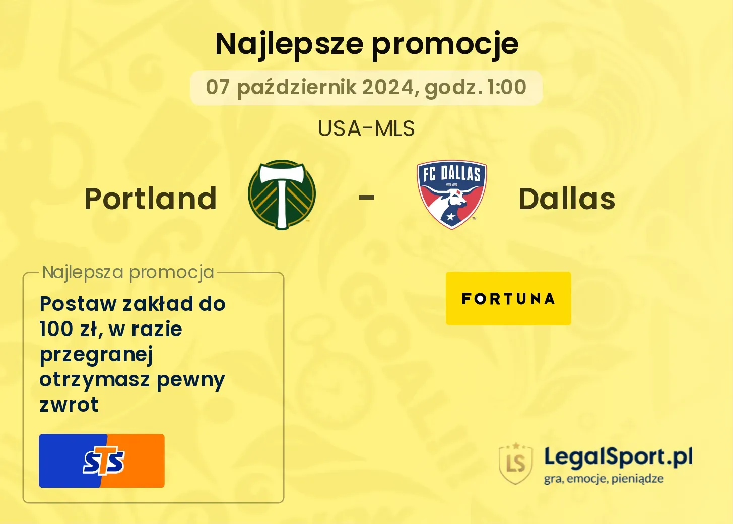 Portland - Dallas promocje bukmacherskie 07.10, 01:00