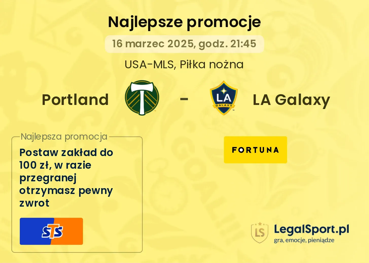 Portland - LA Galaxy promocje u bukmacherów