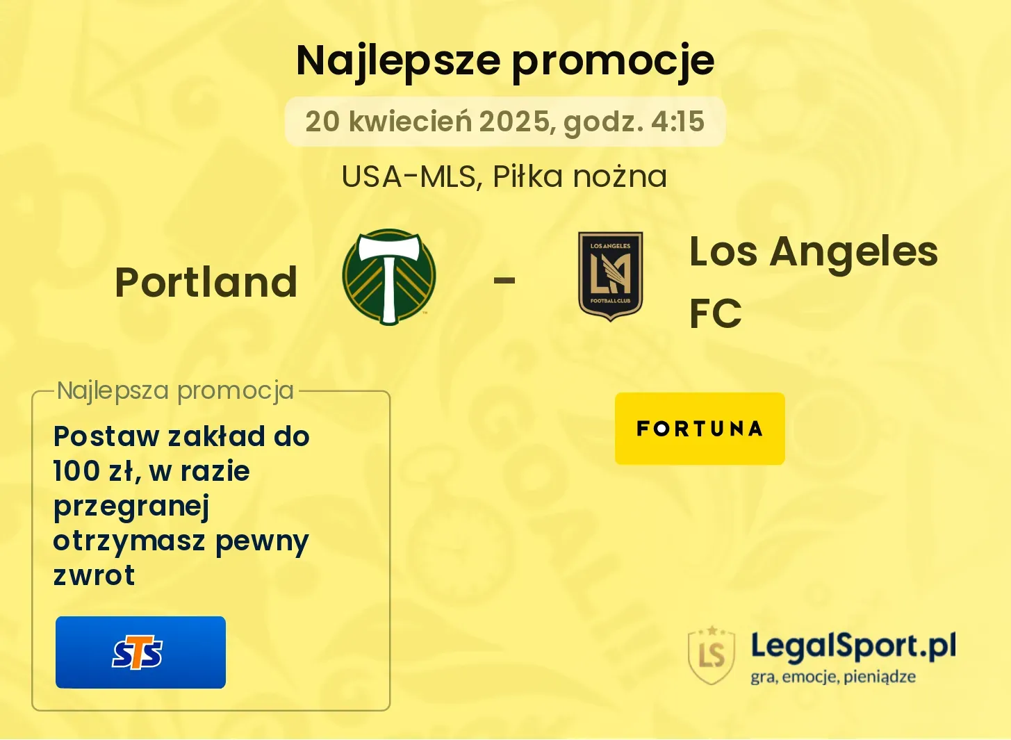 Portland - Los Angeles FC promocje bukmacherskie