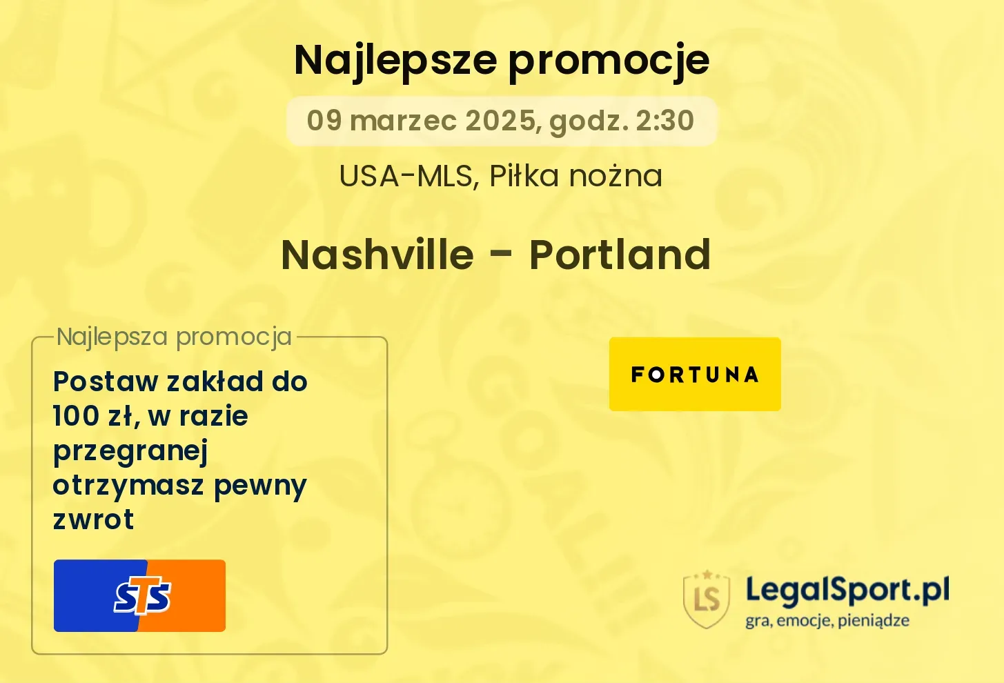 Nashville - Portland promocje bukmacherskie