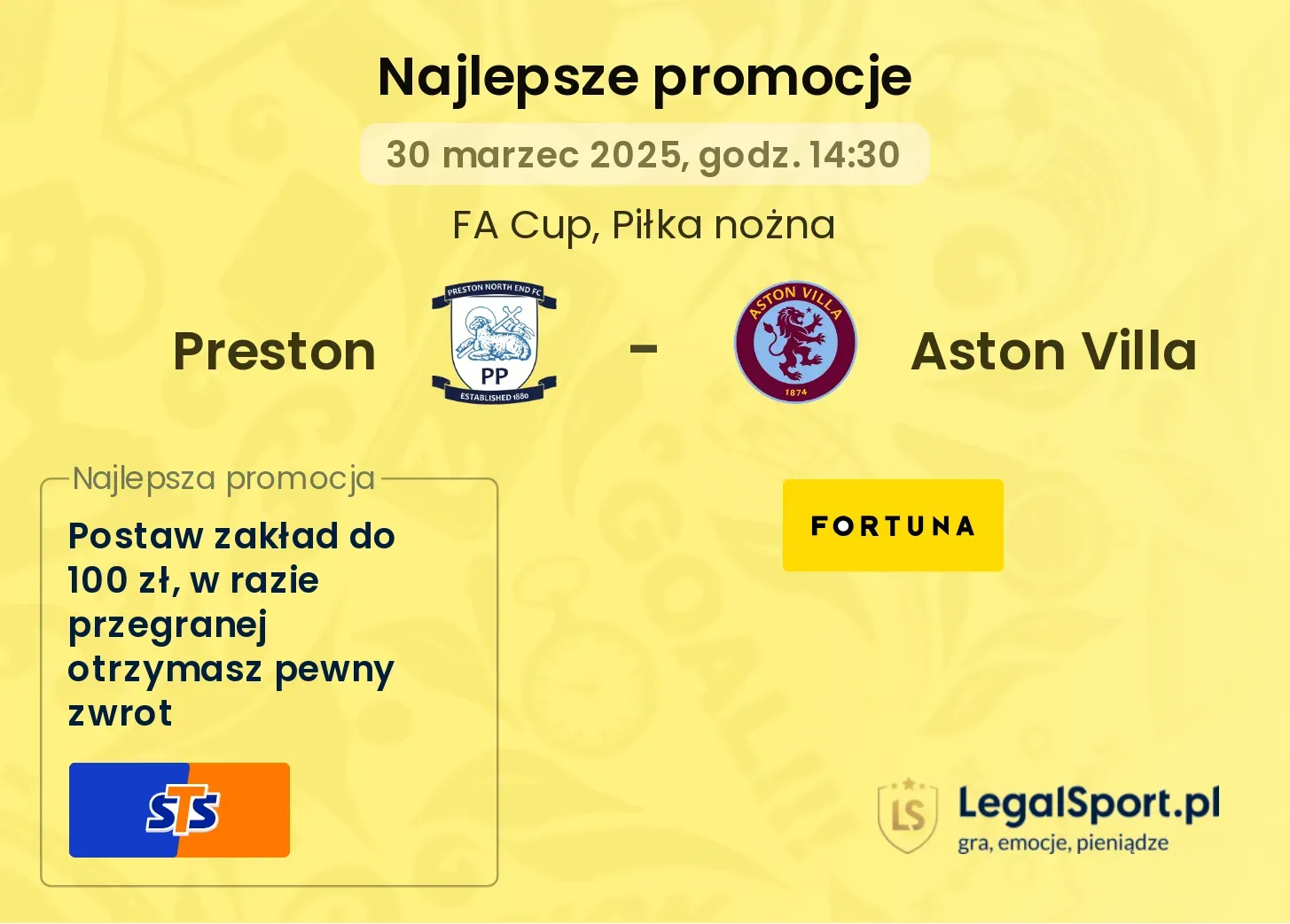 Preston - Aston Villa promocje bukmacherskie