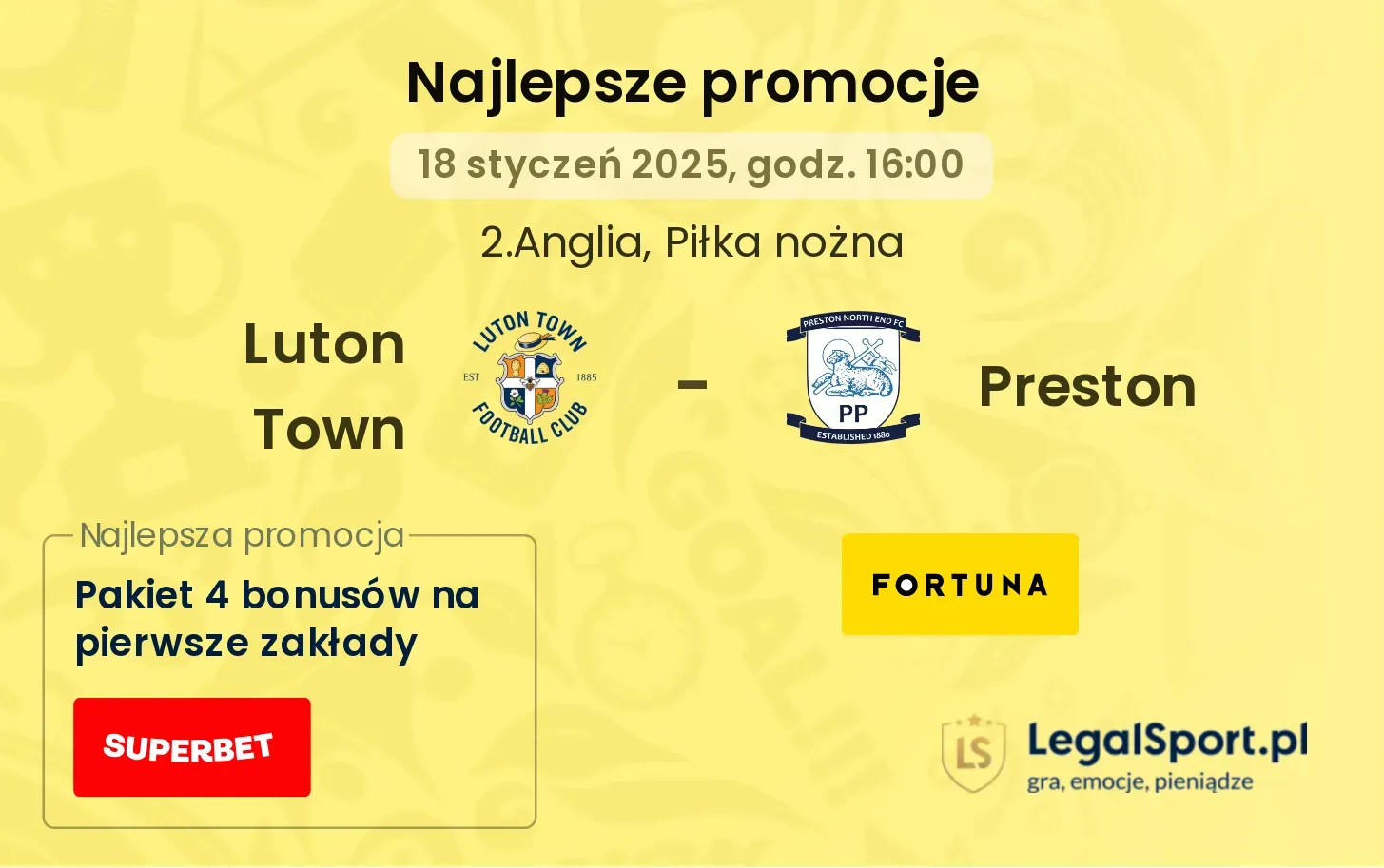 Luton Town - Preston promocje u bukmacherów