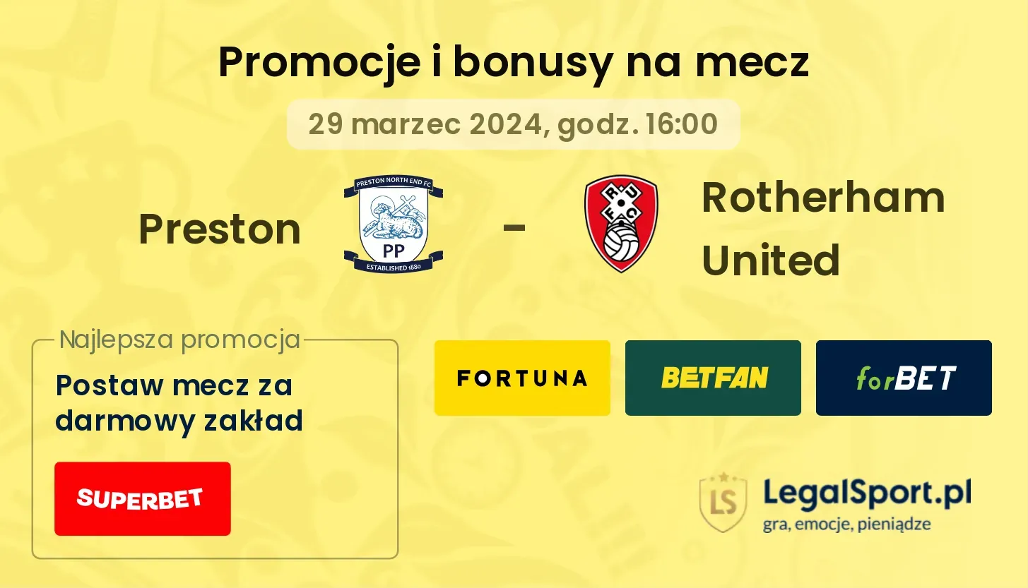Preston - Rotherham United promocje bonusy na mecz