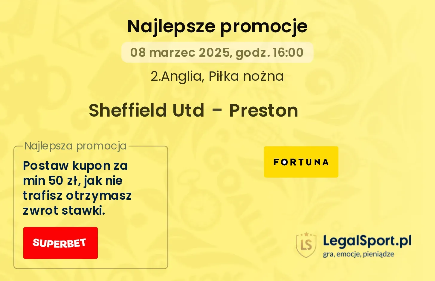 Sheffield Utd - Preston promocje u bukmacherów