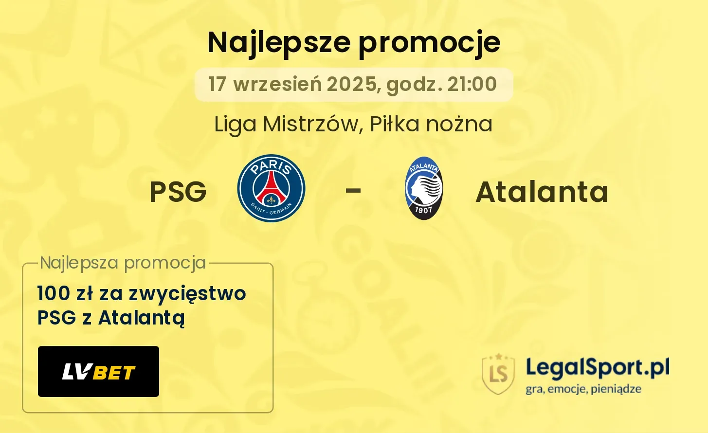 PSG - Atalanta promocje u bukmacherów