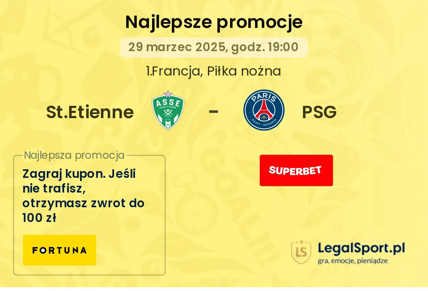 St.Etienne - PSG promocje bukmacherskie