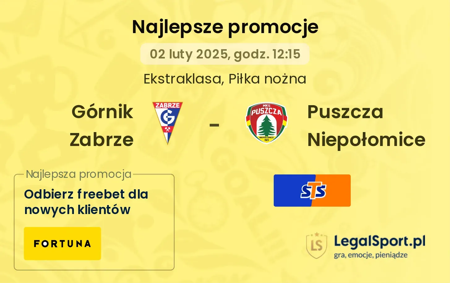 Górnik Zabrze - Puszcza Niepołomice promocje u bukmacherów