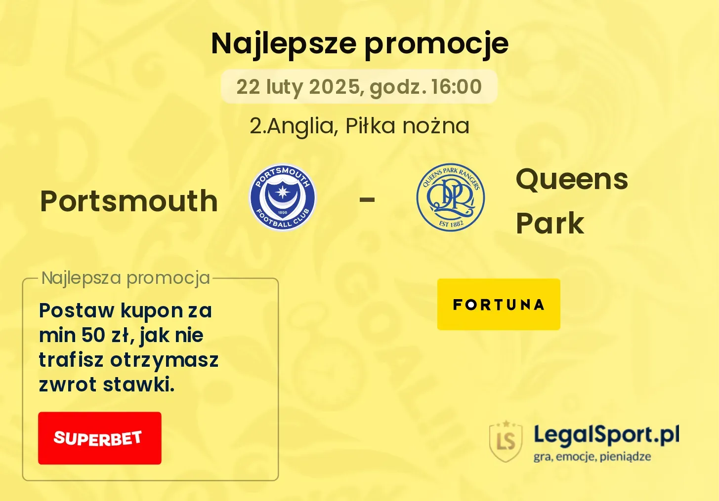 Portsmouth - Queens Park promocje bukmacherskie