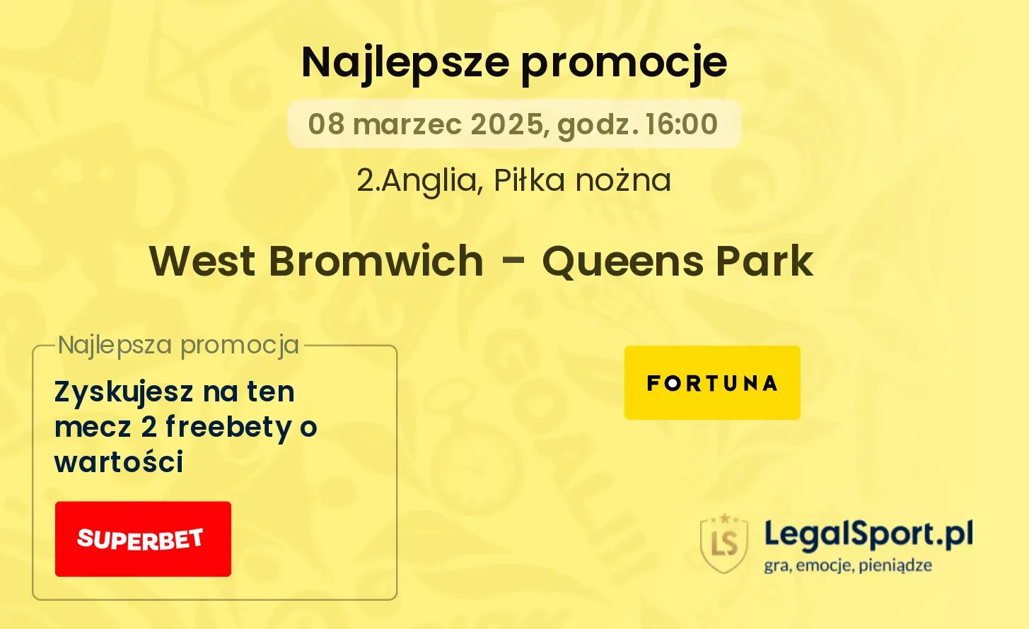 West Bromwich - Queens Park promocje bukmacherskie