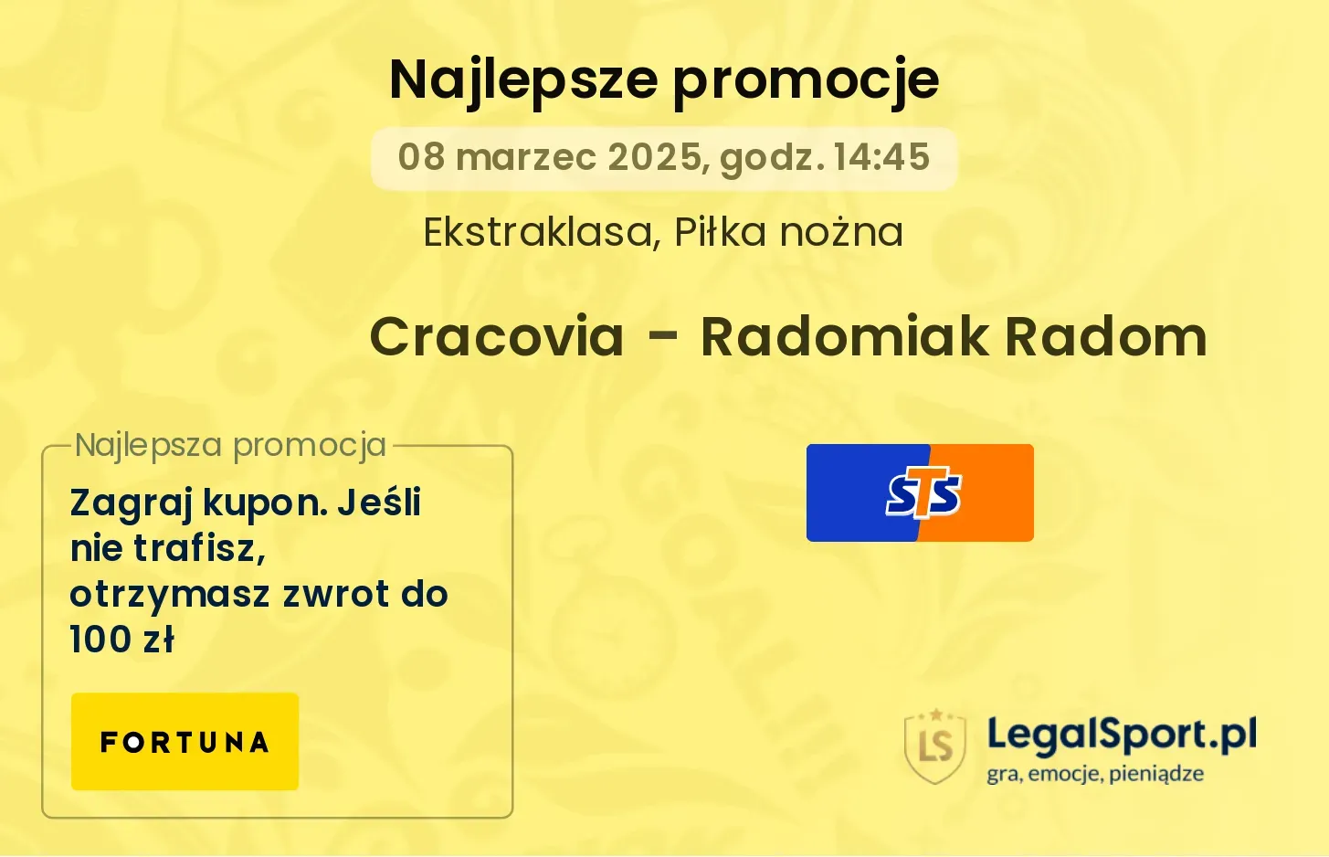 Cracovia - Radomiak Radom promocje bukmacherskie