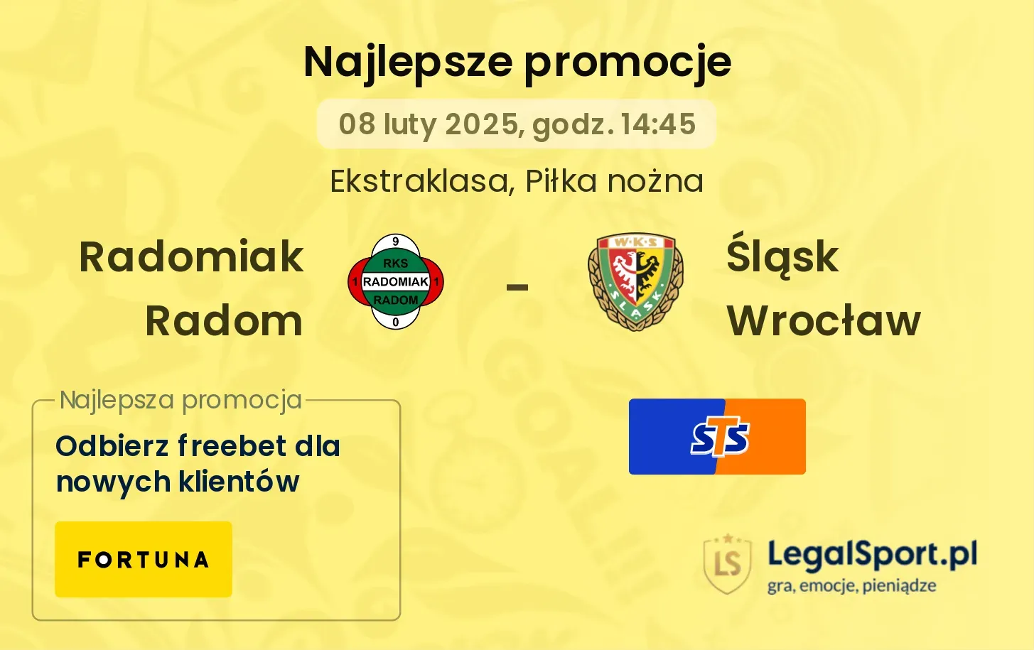 Radomiak Radom - Śląsk Wrocław promocje u bukmacherów