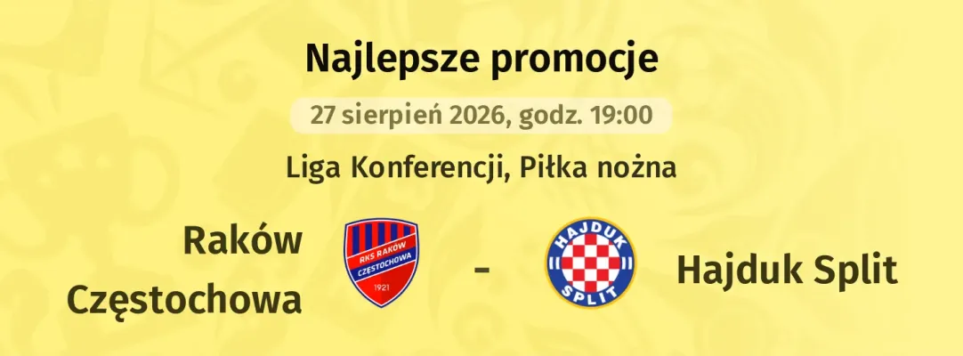 Promocja STS: 300 zł za gola Rakowa Częstochowa w rewanżu z Hajdukiem Split