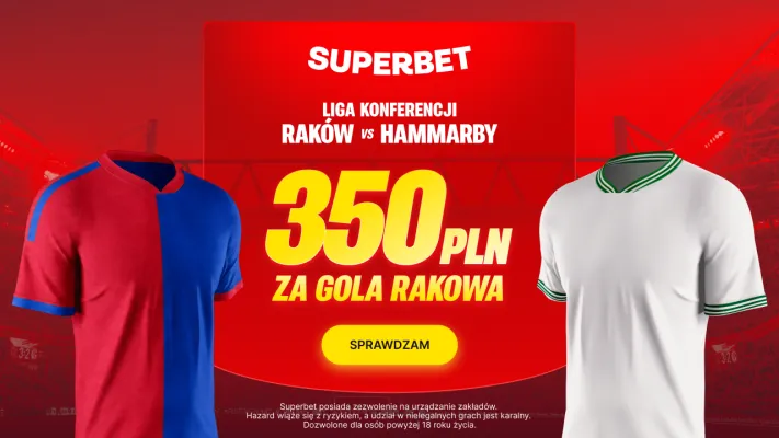 Promocja Superbet: 350 PLN za gola Rakowa Częstochowa w meczu z Hammarby