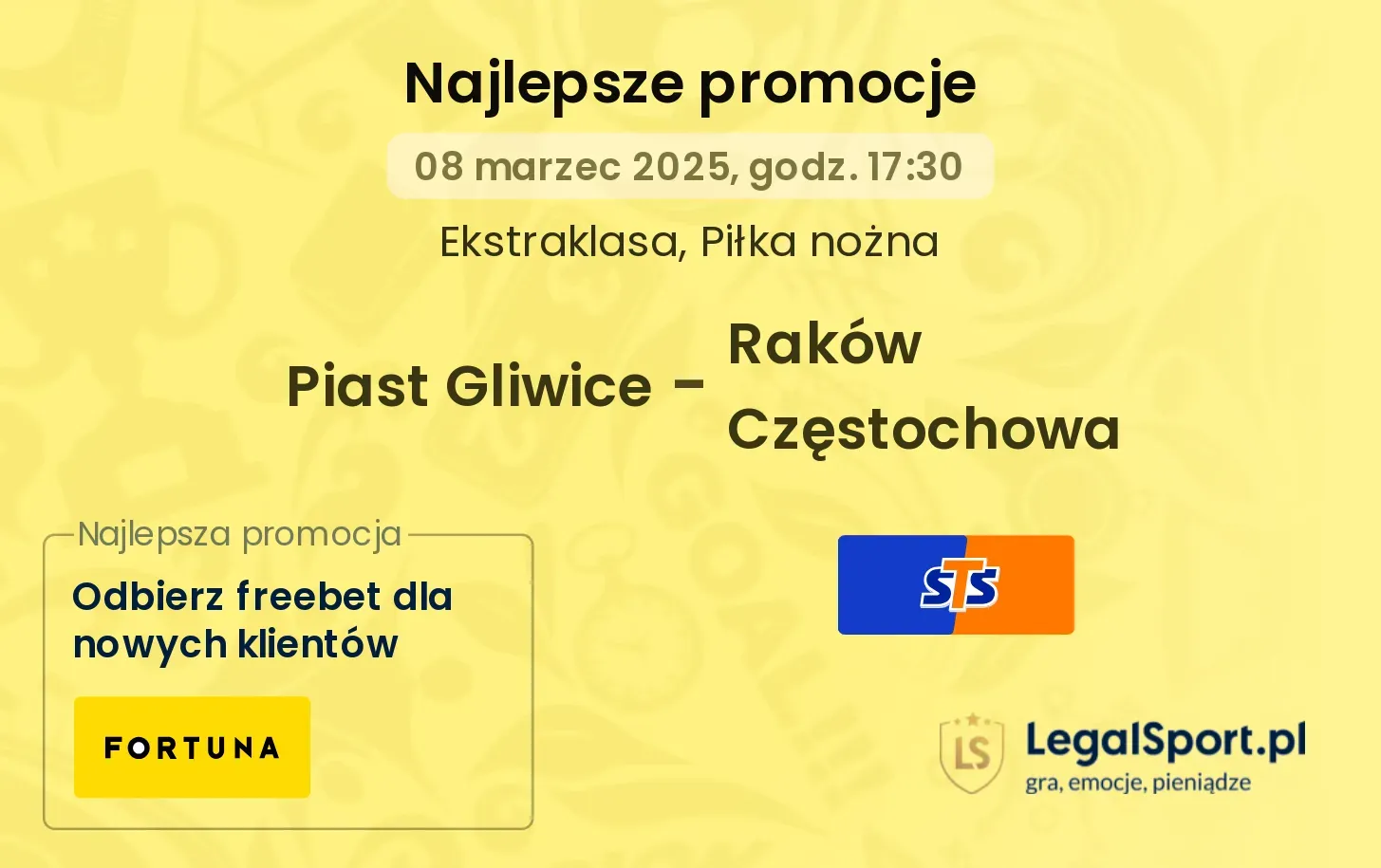 Piast Gliwice - Raków Częstochowa promocje u bukmacherów