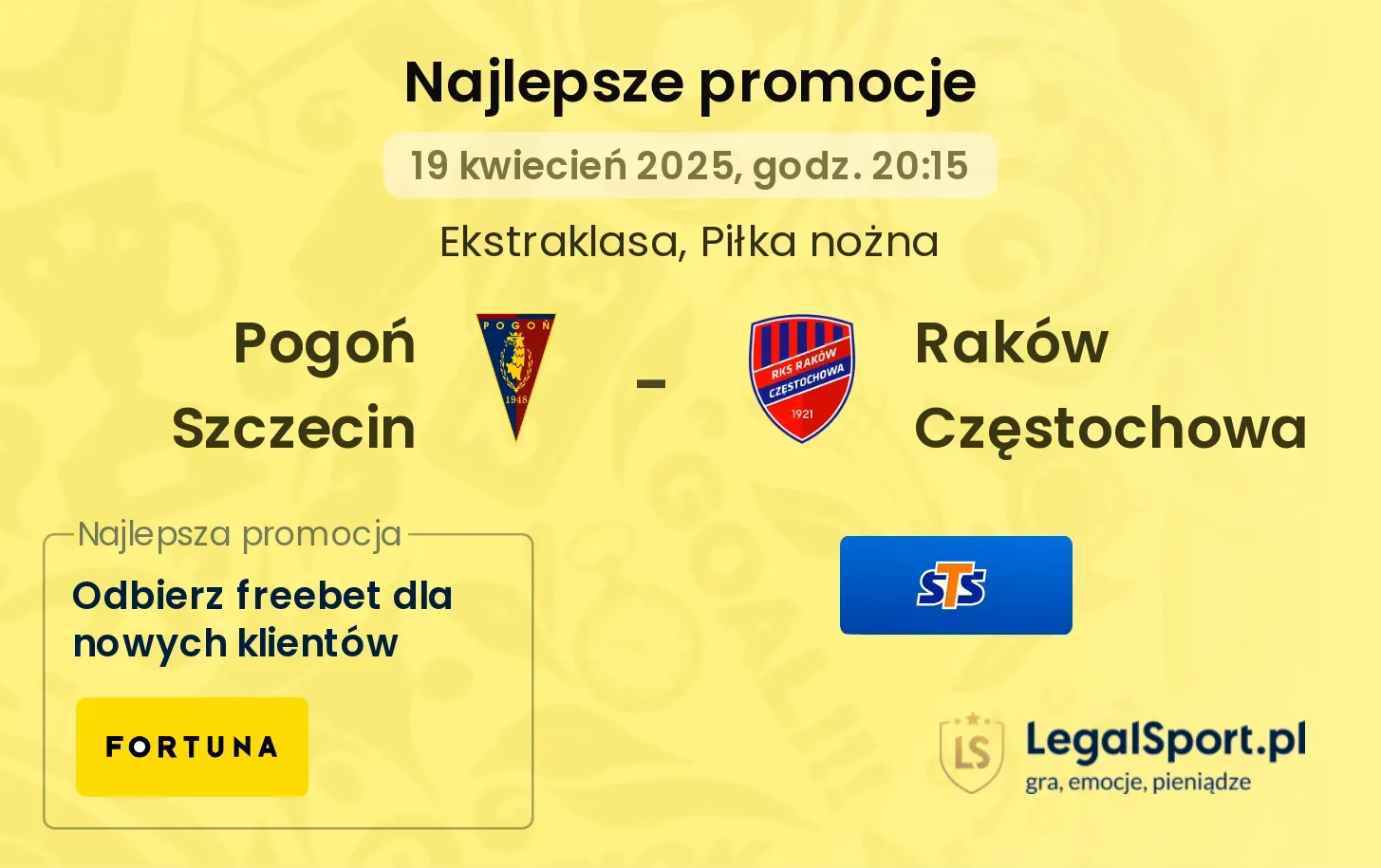 Pogoń Szczecin - Raków Częstochowa promocje u bukmacherów