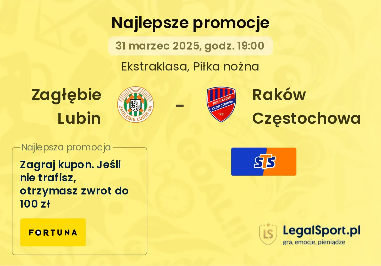 Zagłębie Lubin - Raków Częstochowa promocje u bukmacherów