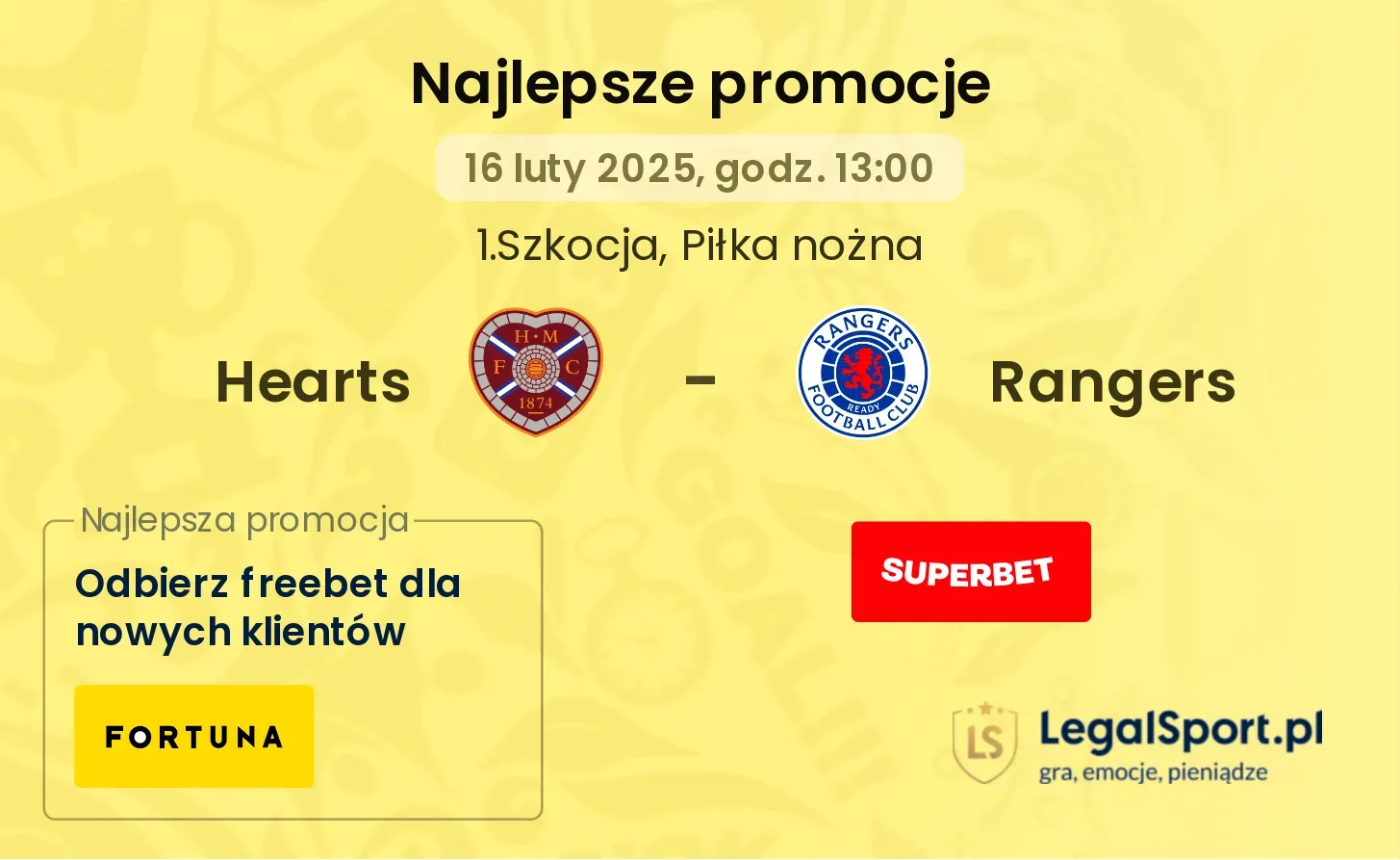 Hearts - Rangers promocje bukmacherskie