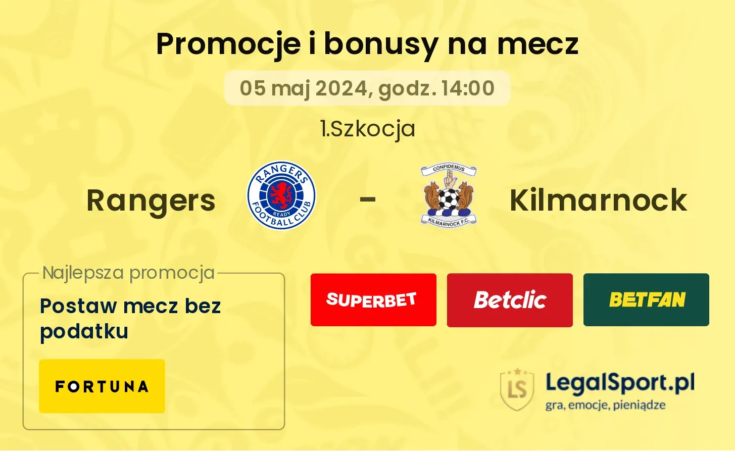 Rangers - Kilmarnock promocje bonusy na mecz