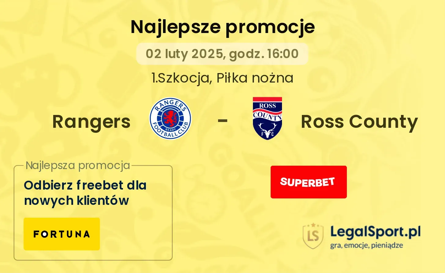 Rangers - Ross County promocje bukmacherskie