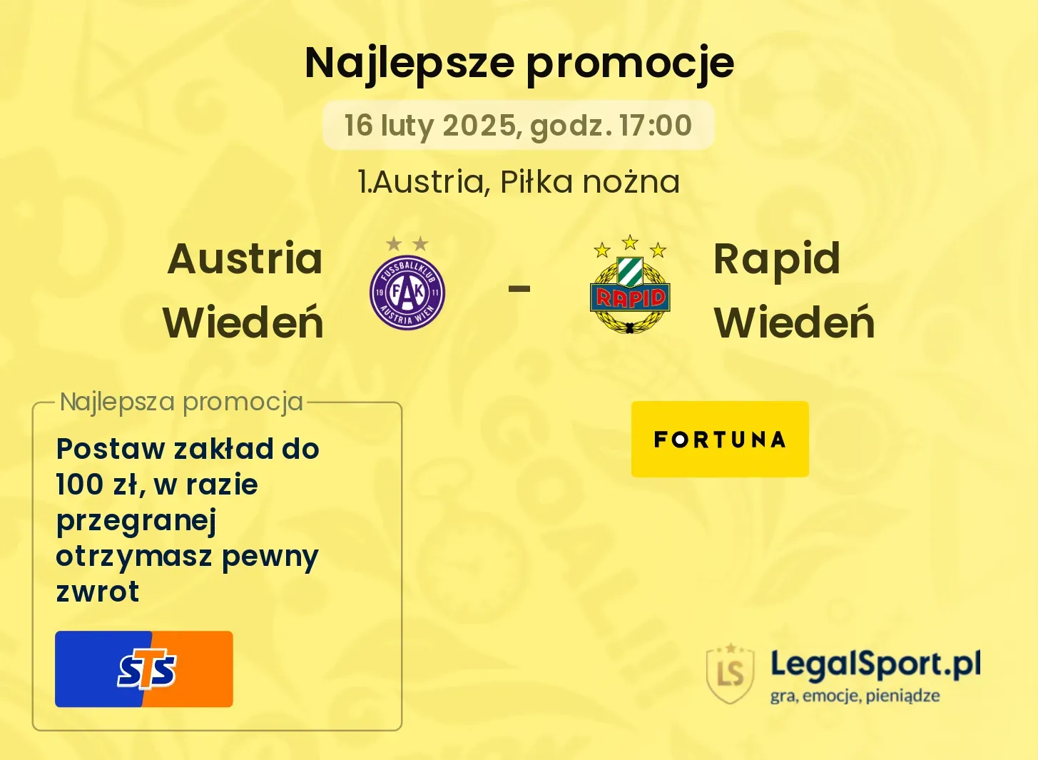 Austria Wiedeń - Rapid Wiedeń promocje bukmacherskie