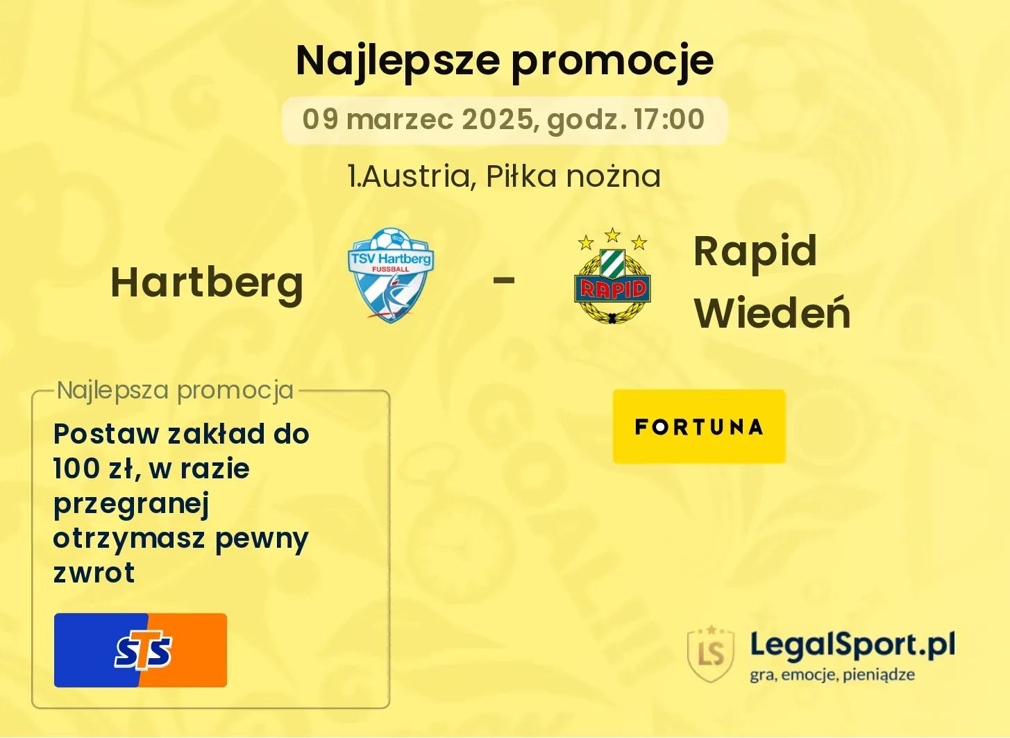 Hartberg - Rapid Wiedeń promocje u bukmacherów