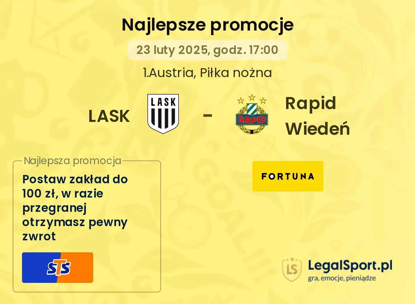 LASK - Rapid Wiedeń promocje u bukmacherów