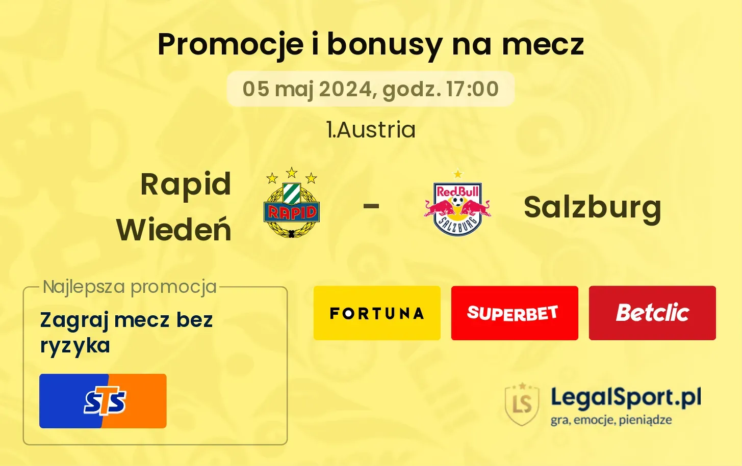 Rapid Wiedeń - Salzburg promocje bonusy na mecz