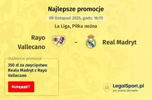 Rayo Vallecano - Real Madryt promocje u bukmacherów